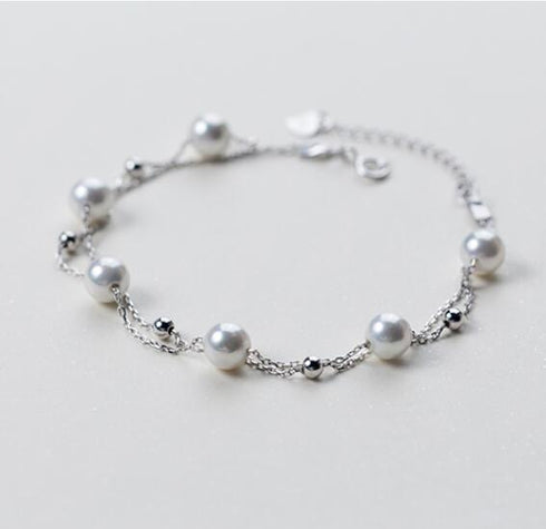 Layered Freshwater Pearl Bracelet 14K Yellow Gold - Zafari Studio Jewelry